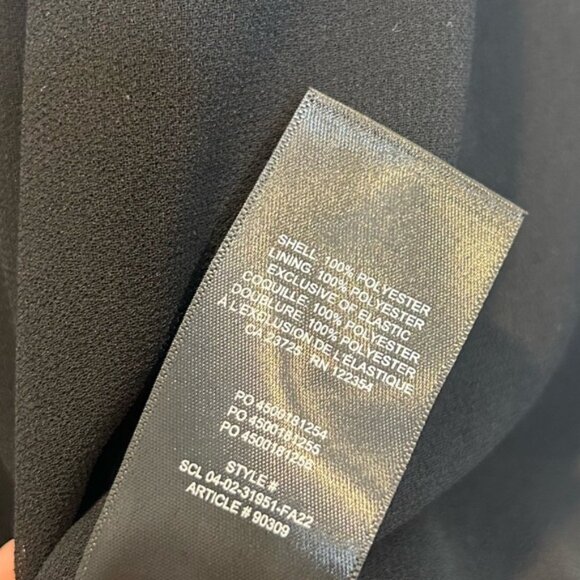 Aritzia Wilfred Valencia Blouse Mock Neck Puff Sleeves Smocking Semi-Sheer Black - Picture 10 of 10